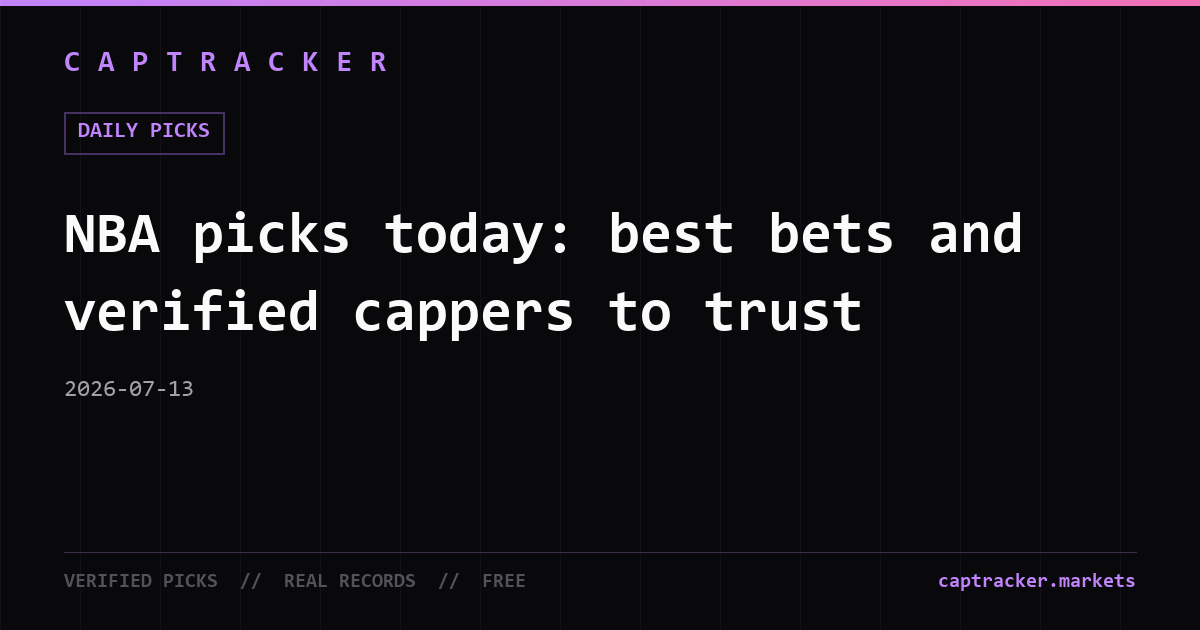 NBA picks today: best bets and verified cappers to trust