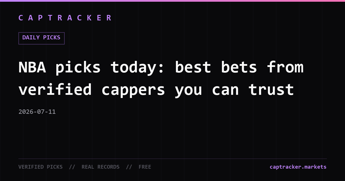 NBA picks today: best bets from verified cappers you can trust