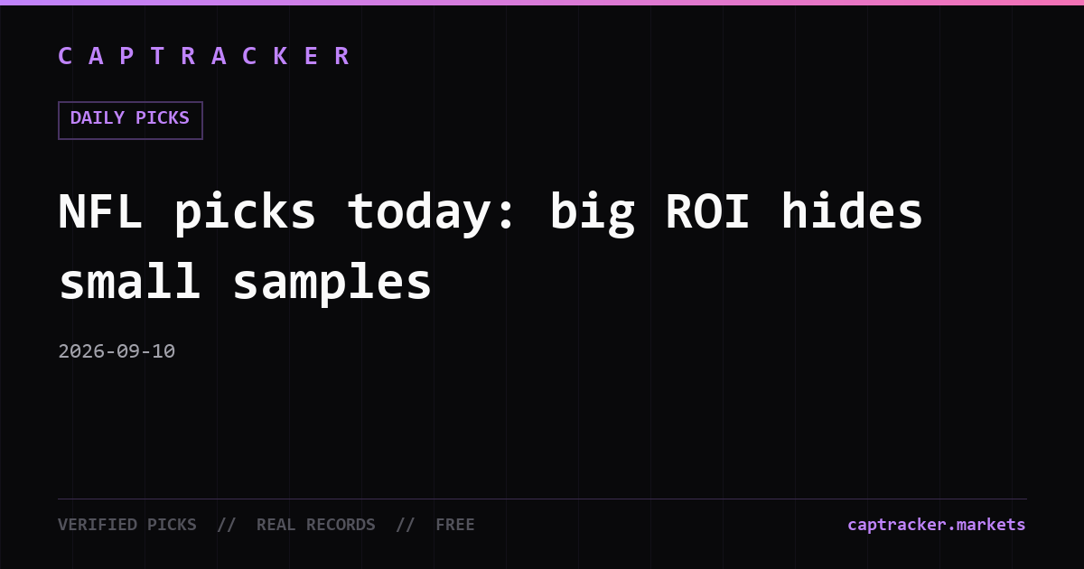 NFL picks today: big ROI hides small samples