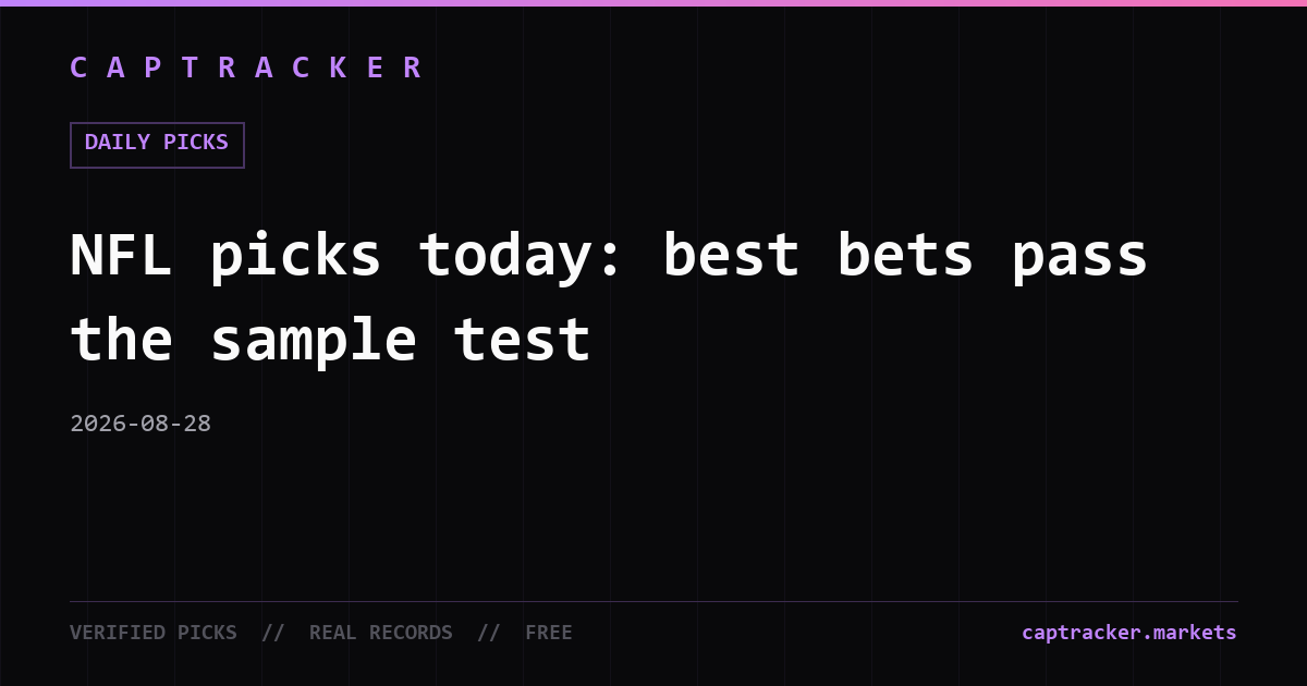 NFL picks today: best bets pass the sample test