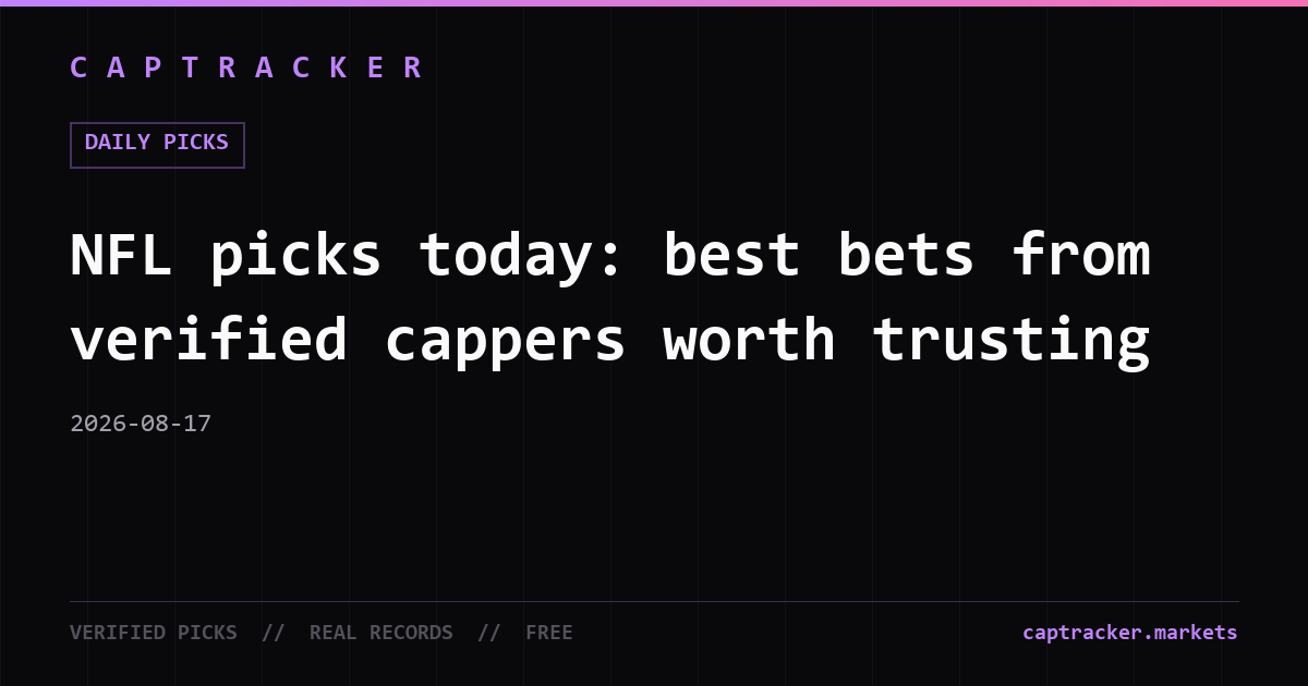 NFL picks today: best bets from verified cappers worth trusting