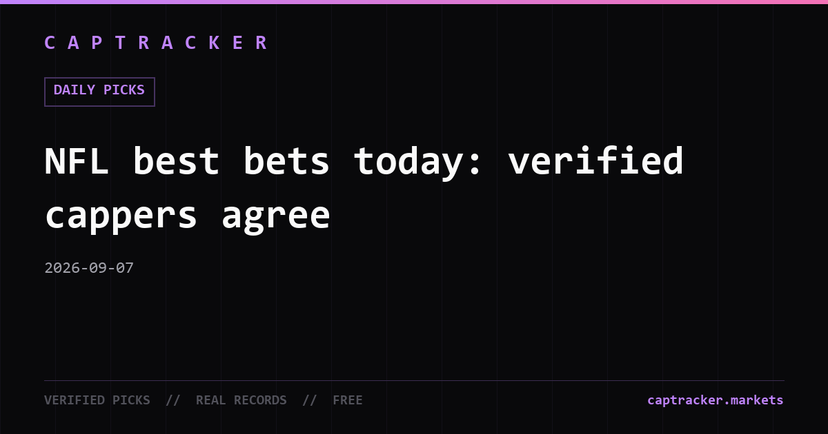 NFL best bets today: verified cappers agree