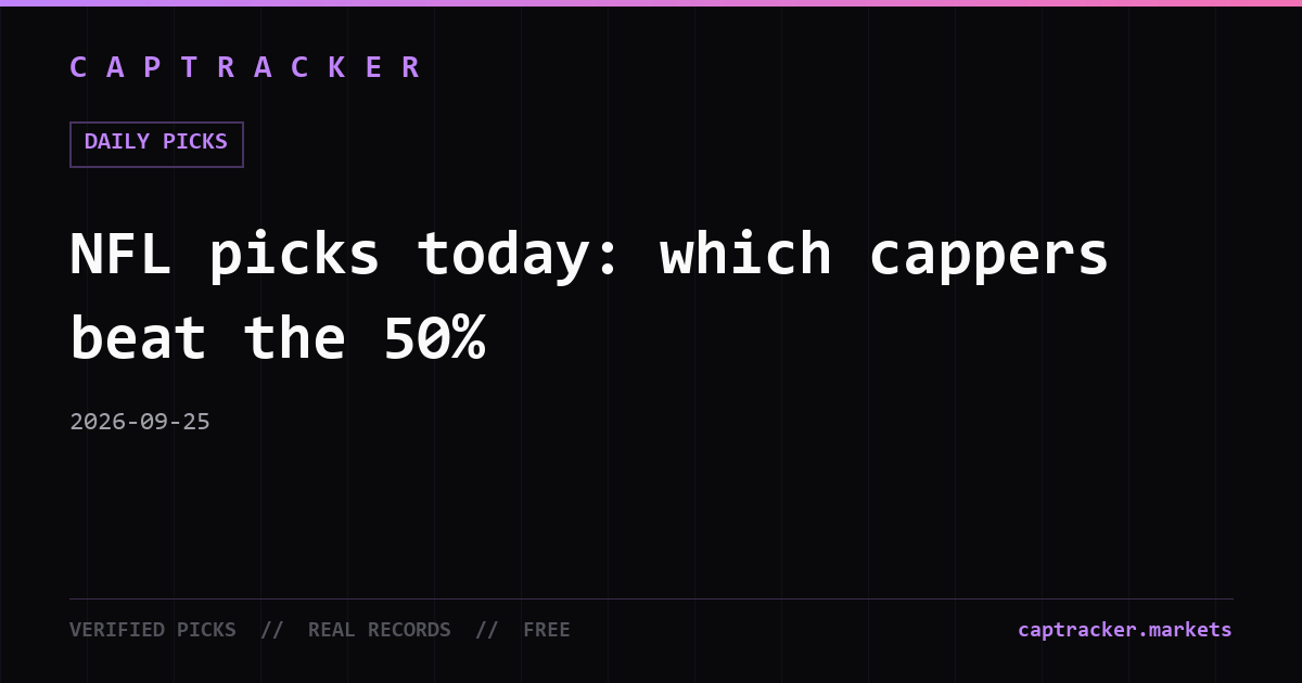 NFL picks today: which cappers beat the 50%