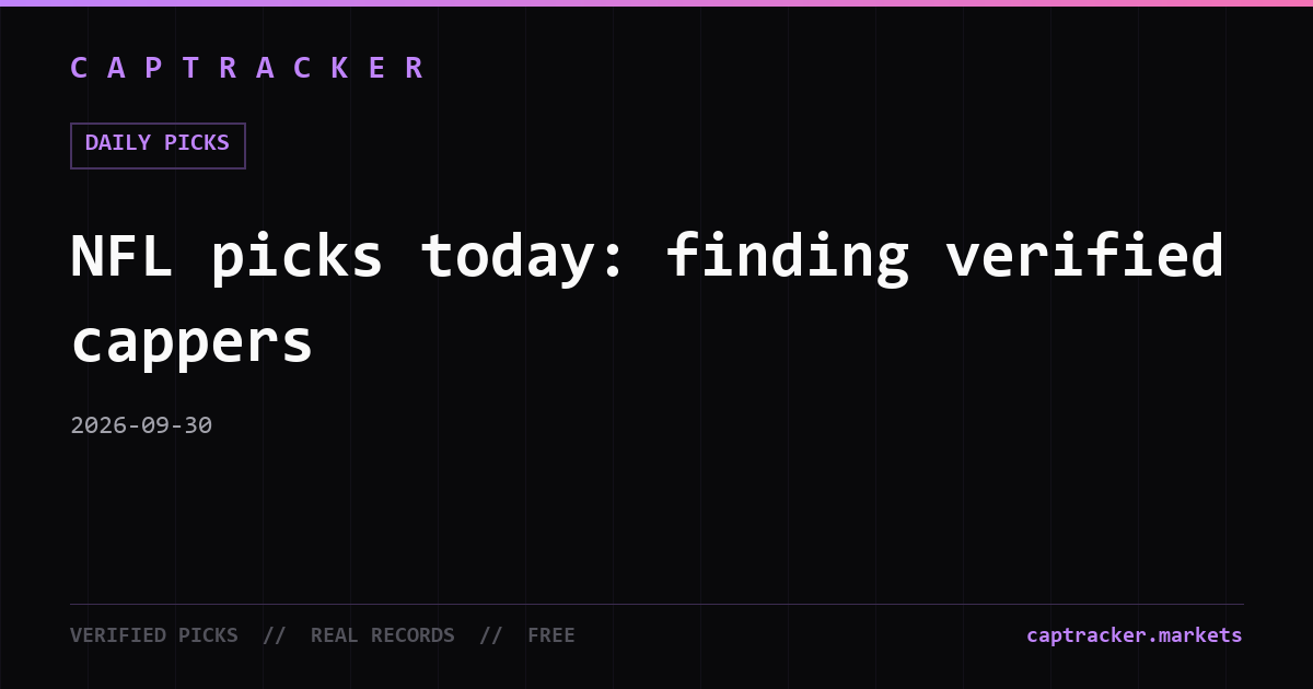 NFL picks today: finding verified cappers