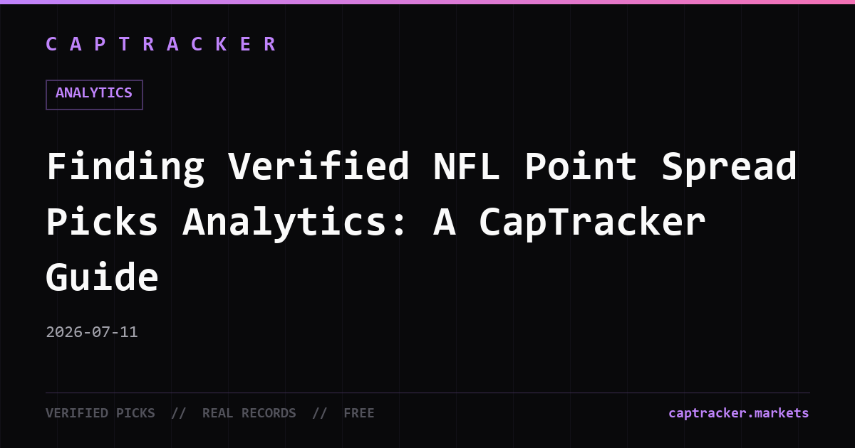 Finding Verified NFL Point Spread Picks Analytics: A CapTracker Guide