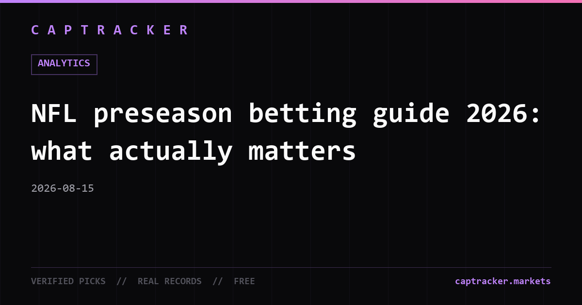 NFL preseason betting guide 2026: what actually matters