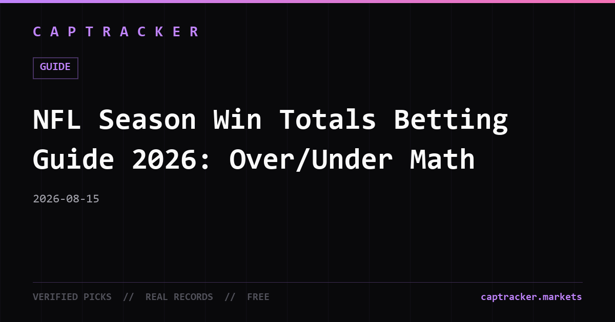 NFL Season Win Totals Betting Guide 2026: Over/Under Math