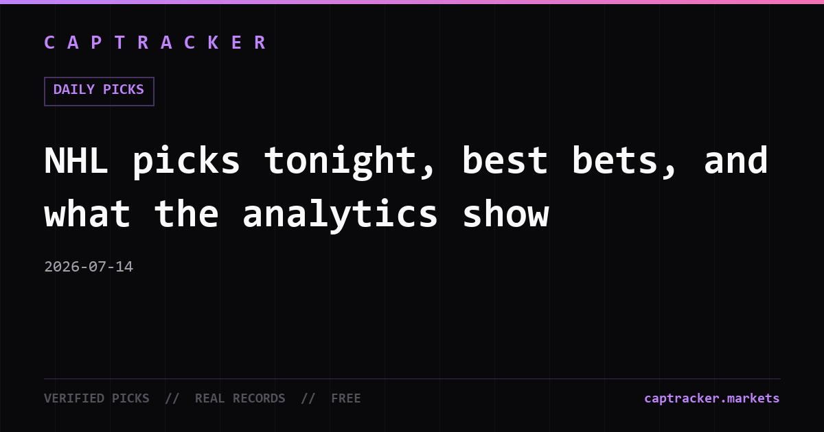 NHL picks tonight, best bets, and what the analytics show
