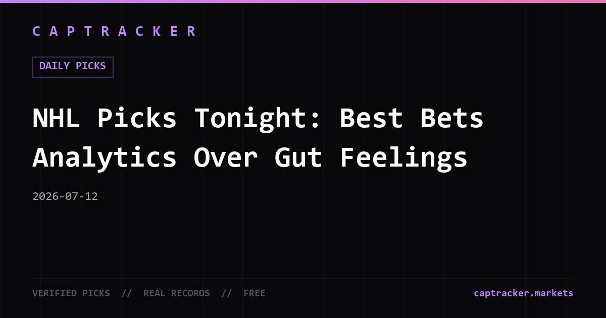 NHL Picks Tonight: Best Bets Analytics Over Gut Feelings