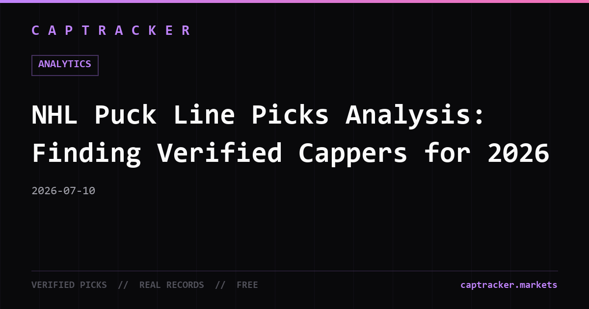 NHL Puck Line Picks Analysis: Finding Verified Cappers for 2026