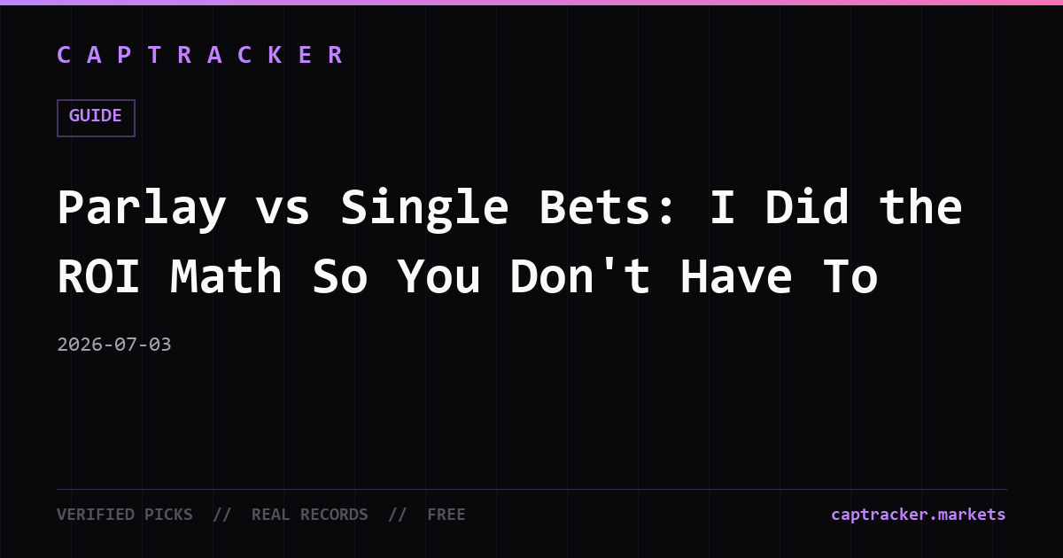 Parlay vs Single Bets: I Did the ROI Math So You Don't Have To