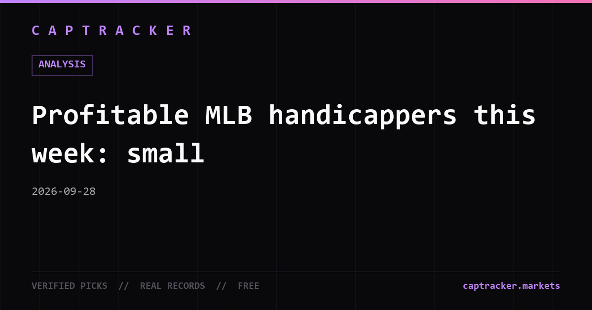 Profitable MLB handicappers this week: small