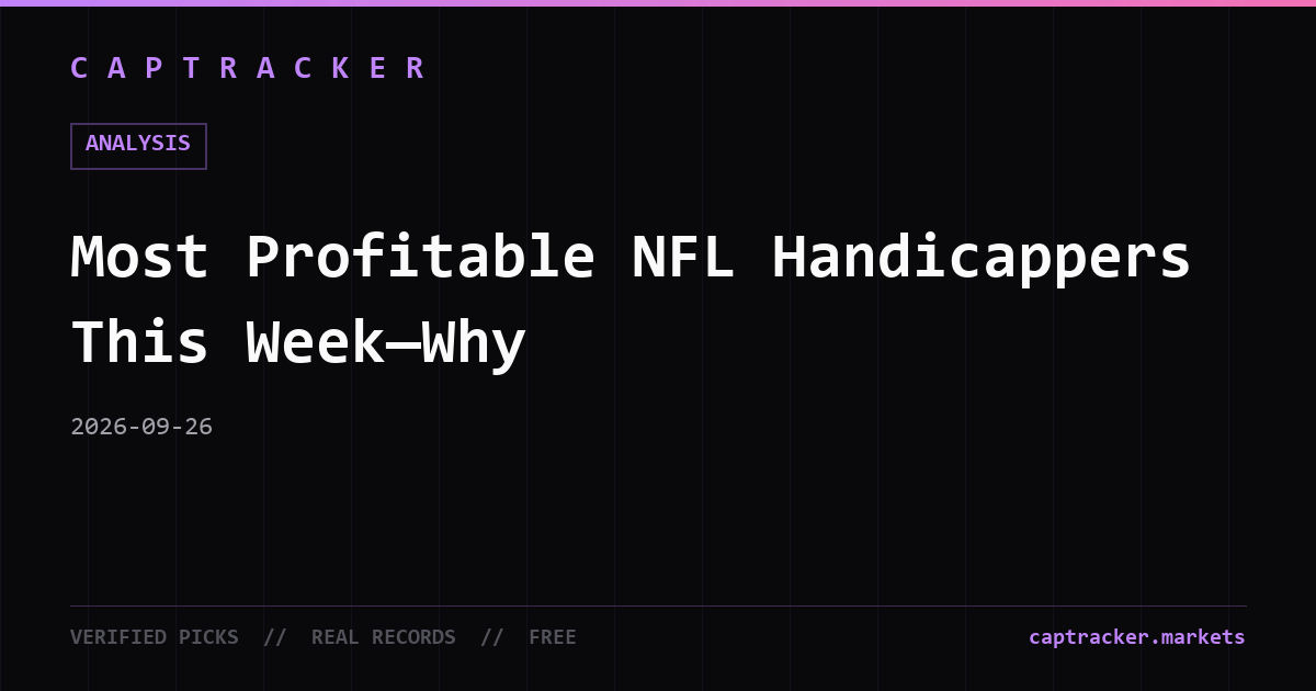 Most Profitable NFL Handicappers This Week—Why