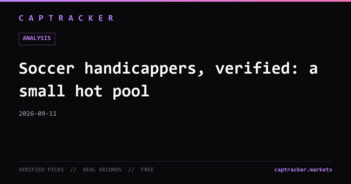 Soccer handicappers, verified: a small hot pool