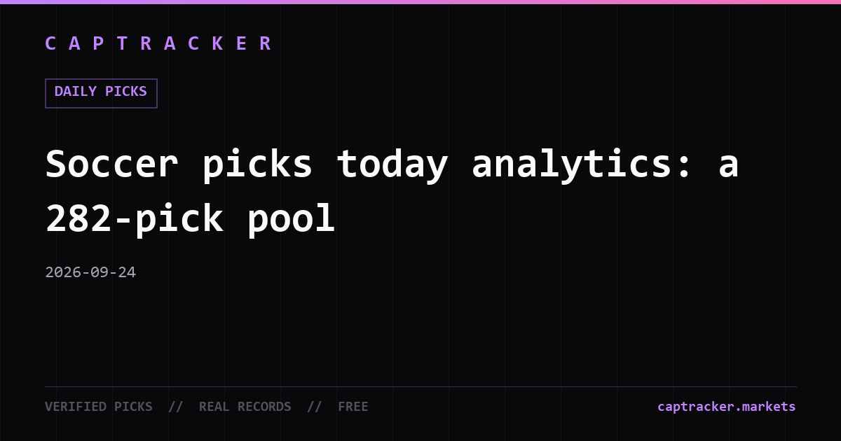 Soccer picks today analytics: a 282-pick pool