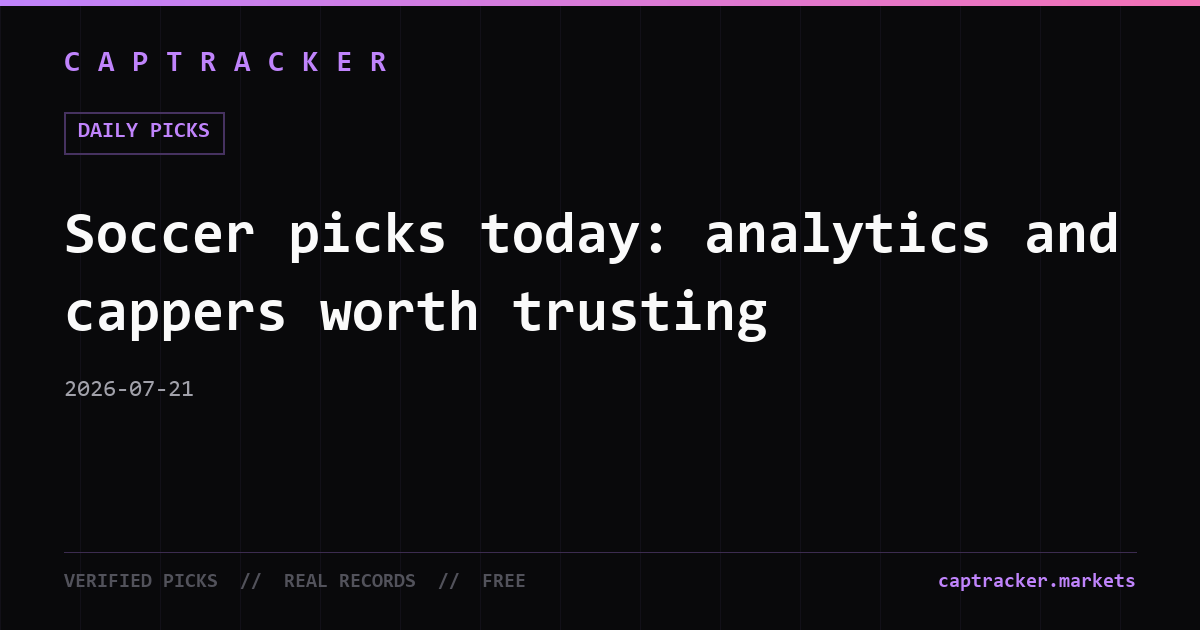 Soccer picks today: analytics and cappers worth trusting