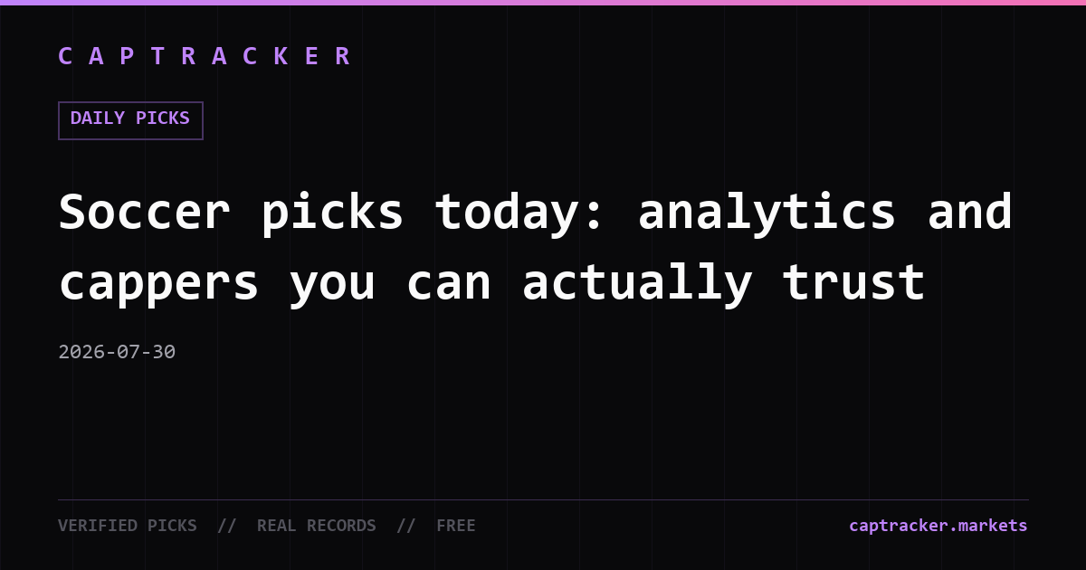 Soccer picks today: analytics and cappers you can actually trust