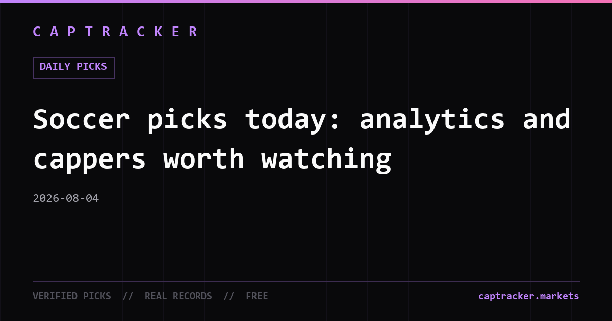 Soccer picks today: analytics and cappers worth watching