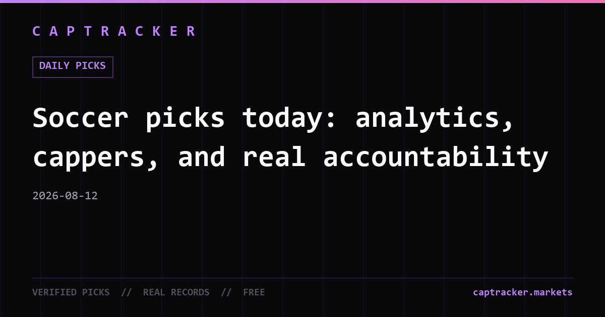Soccer picks today: analytics, cappers, and real accountability