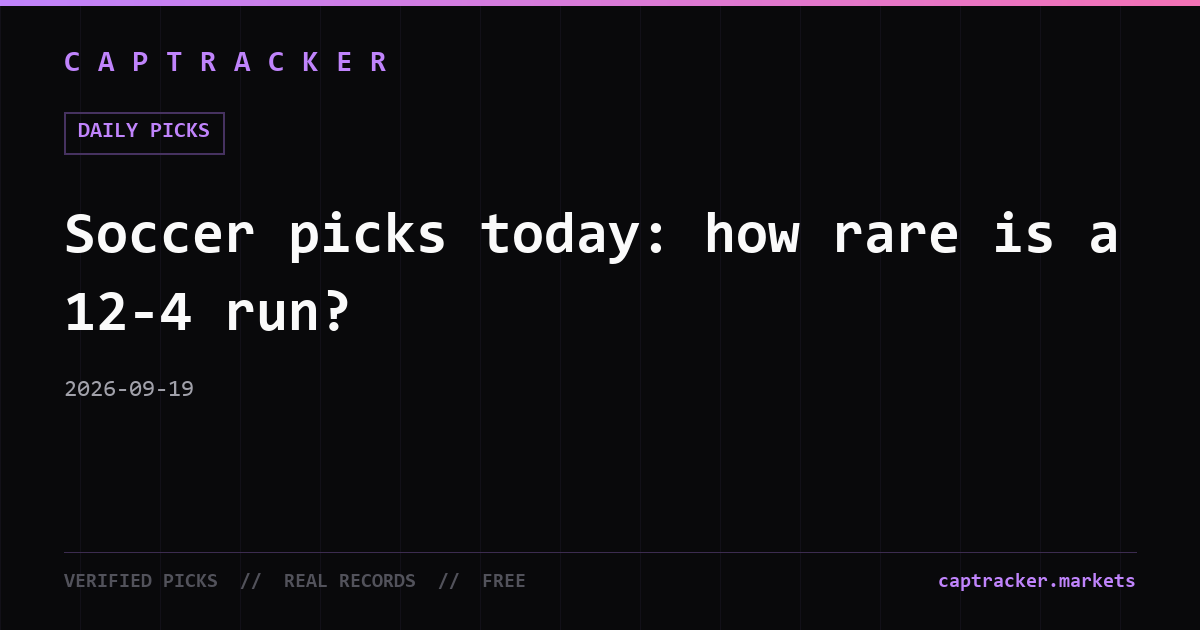 Soccer picks today: how rare is a 12-4 run?