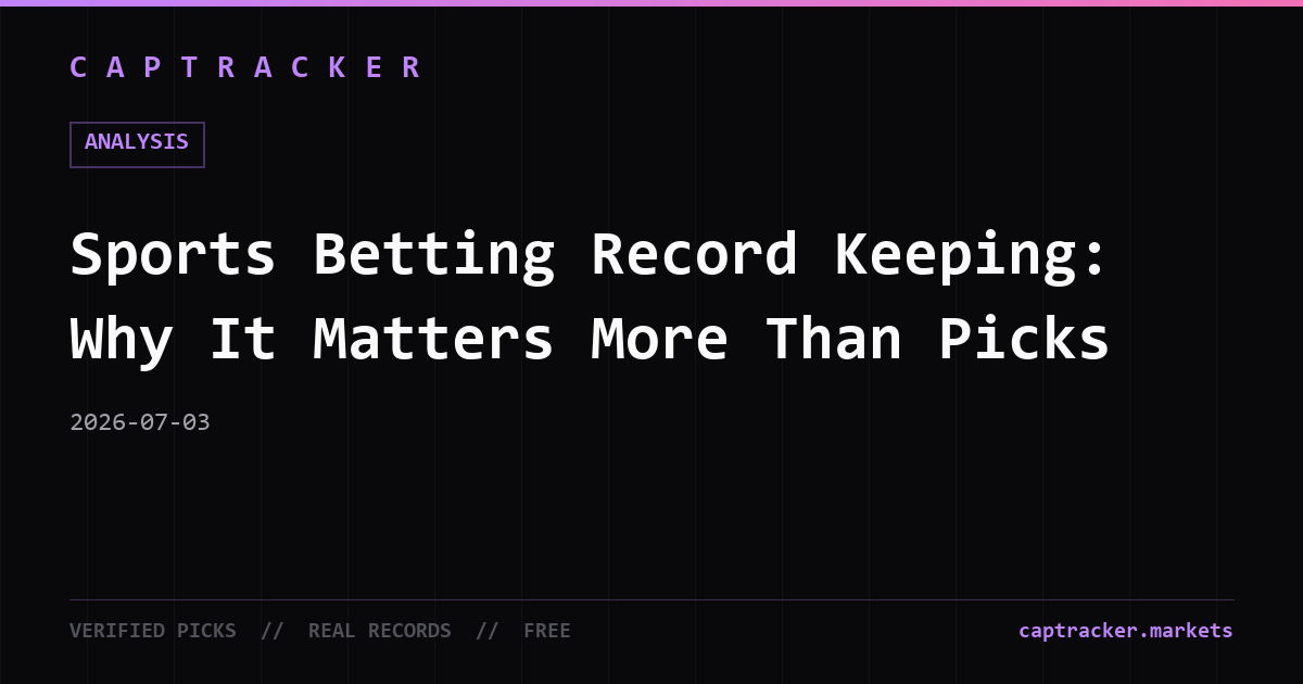 Sports Betting Record Keeping: Why It Matters More Than Picks