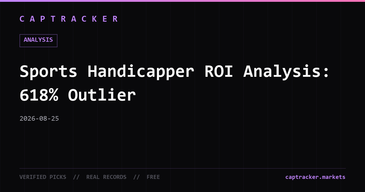 Sports Handicapper ROI Analysis: 618% Outlier