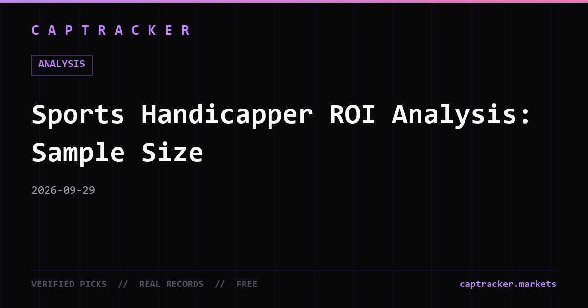 Sports Handicapper ROI Analysis: Sample Size