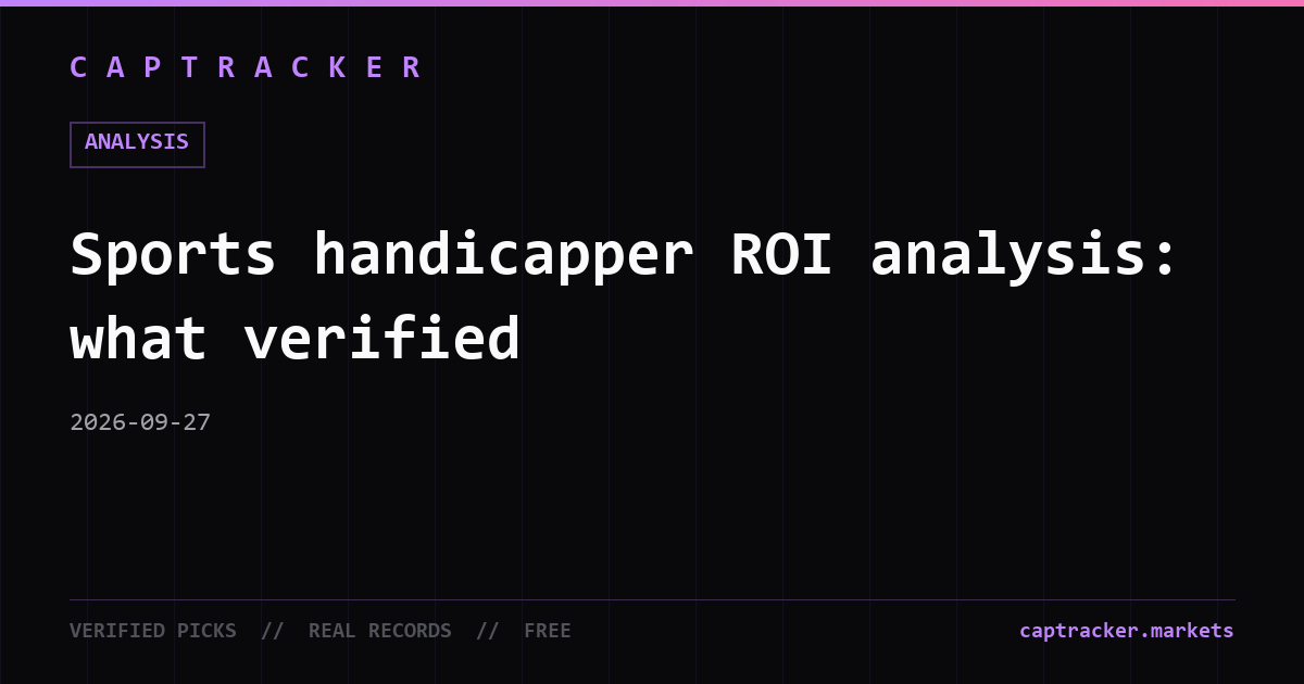 Sports handicapper ROI analysis: what verified