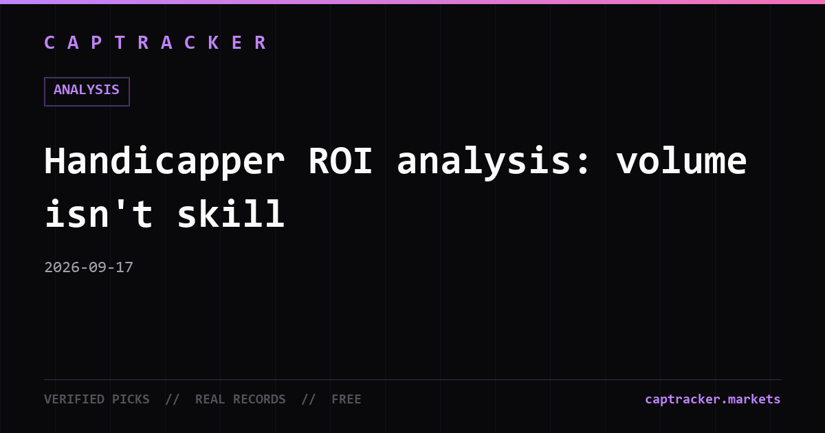 Handicapper ROI analysis: volume isn't skill