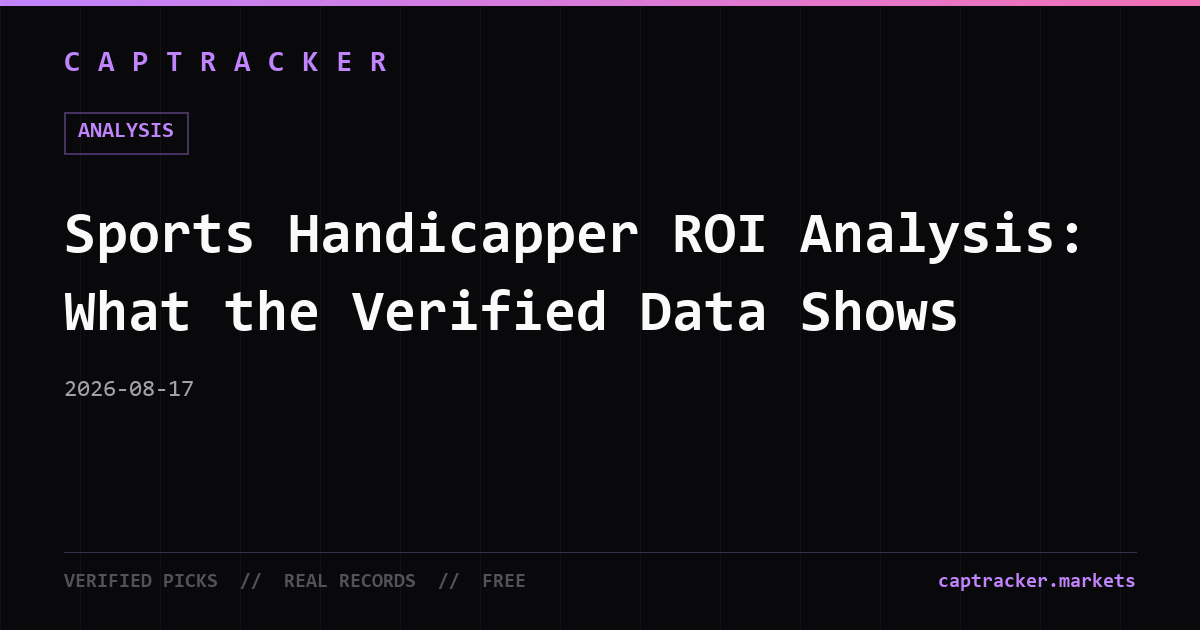 Sports Handicapper ROI Analysis: What the Verified Data Shows