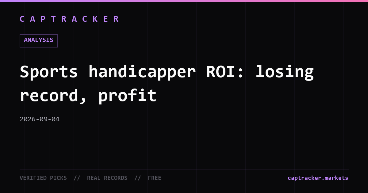Sports handicapper ROI: losing record, profit