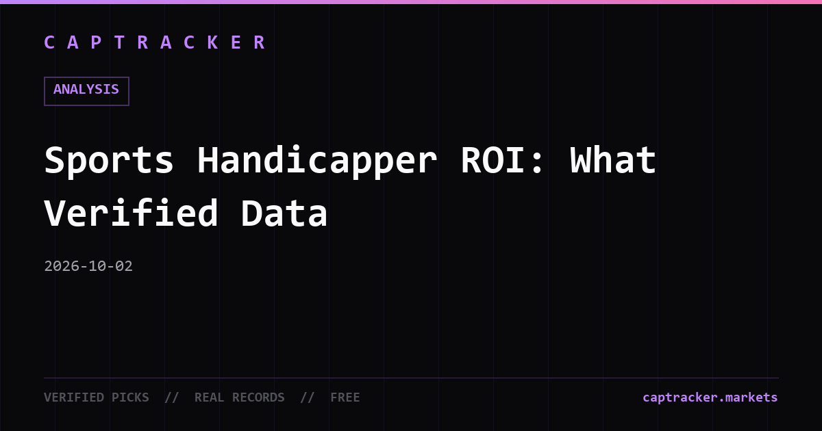Sports Handicapper ROI: What Verified Data