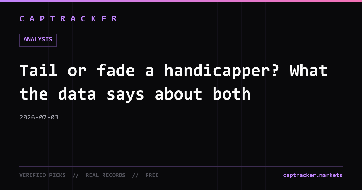 Tail or fade a handicapper? What the data says about both