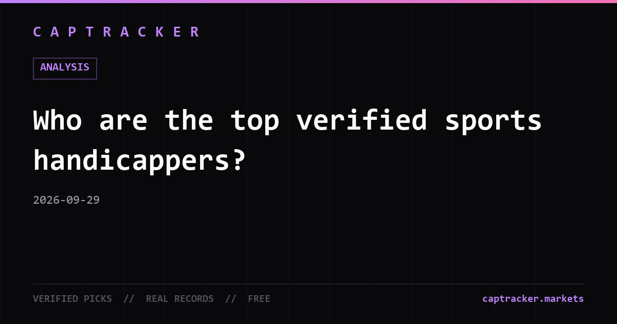 Who are the top verified sports handicappers?