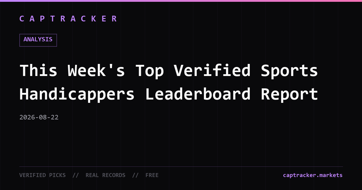This Week's Top Verified Sports Handicappers Leaderboard Report