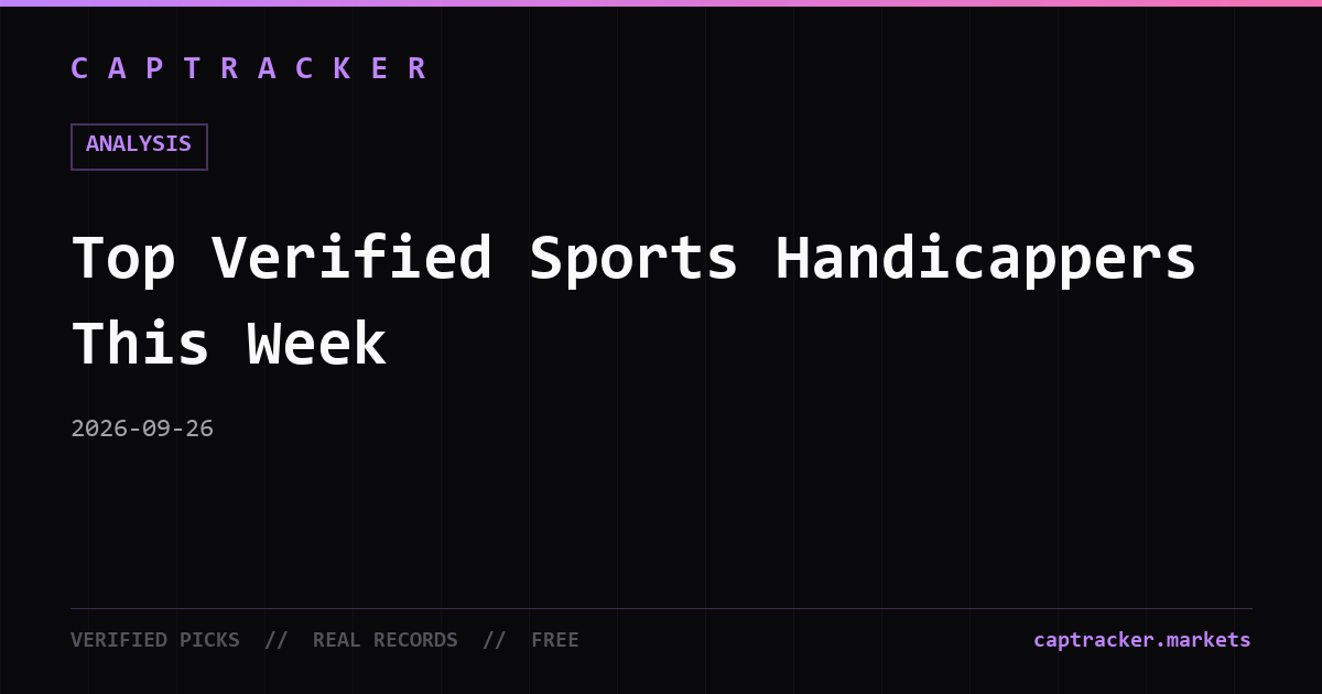 Top Verified Sports Handicappers This Week