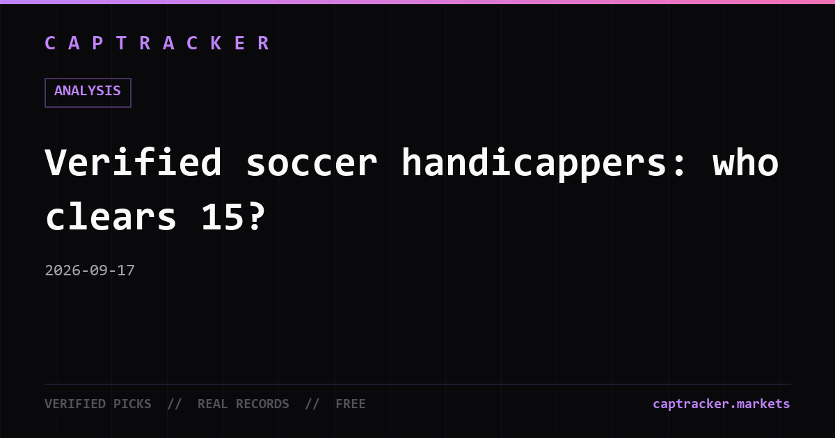 Verified soccer handicappers: who clears 15?