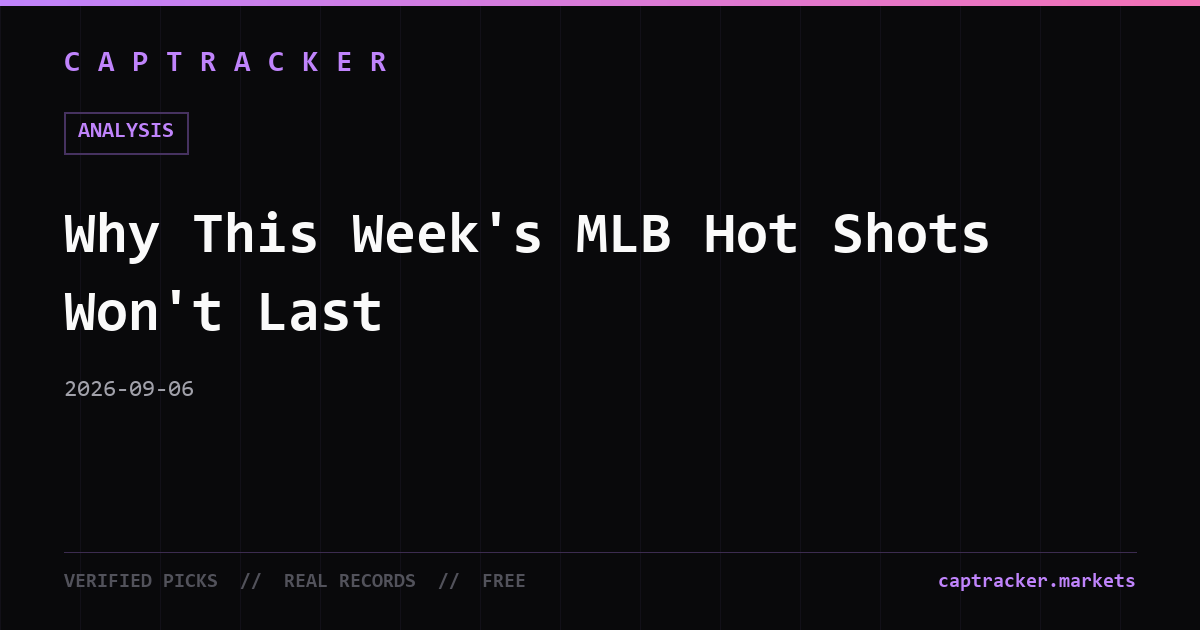 Why This Week's MLB Hot Shots Won't Last